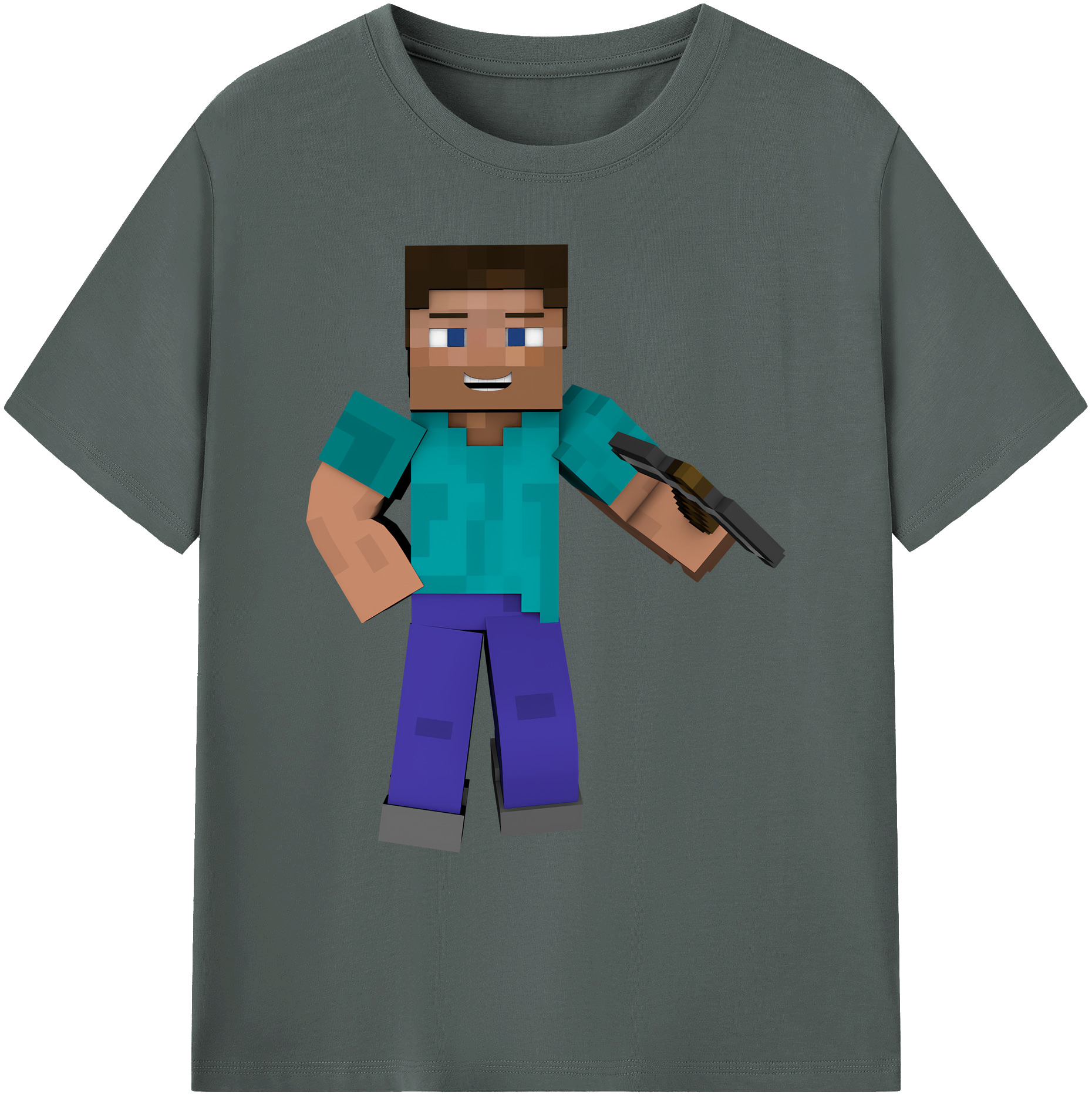 （画像用） マインクラフト ブロックの世界 Minecraft MC Block world 綿100％ メンズ半袖Tシャツ｜肌触りやわらか＆通気性